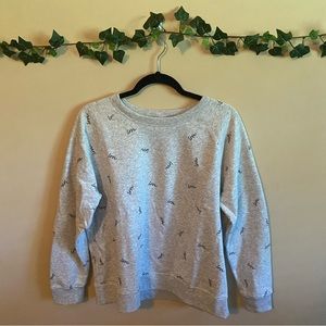 Old Navy Women's Large Grey Love Crewneck Soft Graphic Sweatshirt